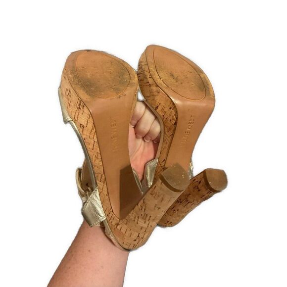 Nine West Silver Tan Cork High Heel Sandals 6.5 - Picture 4 of 6